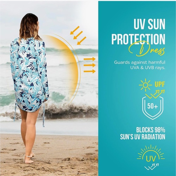 NEW Banana Boat Blue and White Floral Swim Dress Size XXL - Picture 11 of 11